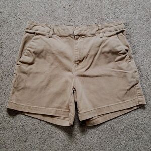 Banana Republic Women's Khaki Chino Shorts Tan Brown Stretch Size 8